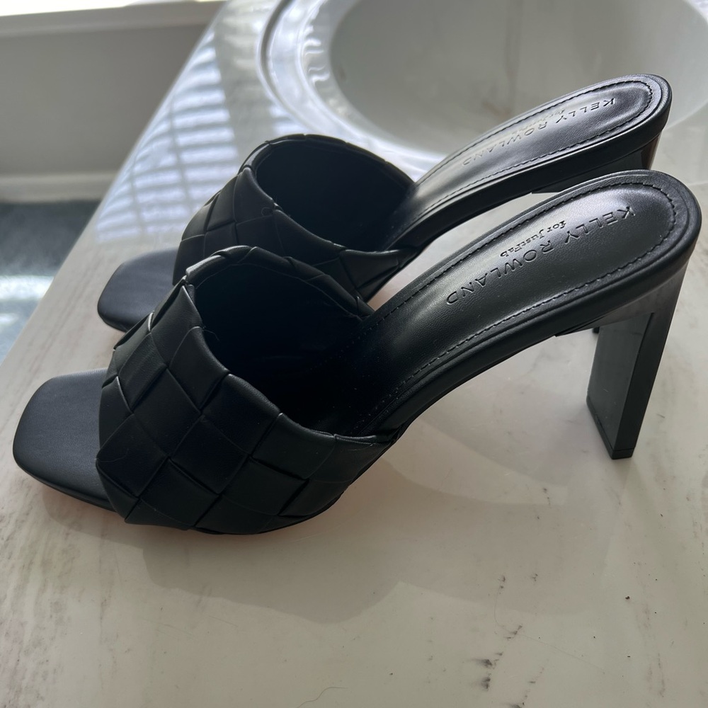 Quilted black heels